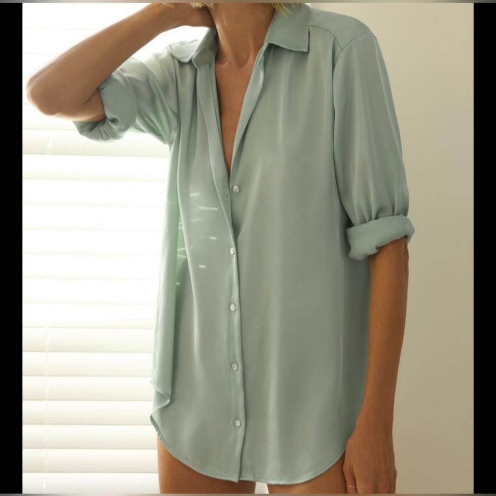 ZARA Satin Effect Basic Shirt